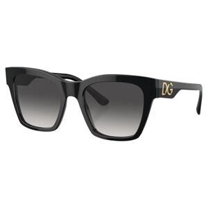 New Dolce & Gabbana Sunglasses Black Square Gold DG Metal Logo New